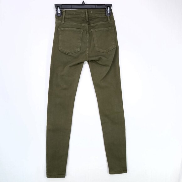 Frame Le Skinny De Jeanne Size 24 Skinny Jeans Green Mid Rise - Picture 2 of 13
